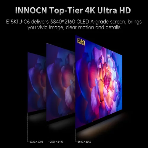 Miniatura 4 de INNOCN Monitor portátil OLED de 15.6 pulgadas, segunda pantalla táctil para edición de fotos con 4K, 100% DCI-P3, 100000:1, 10 bits, monitor externo