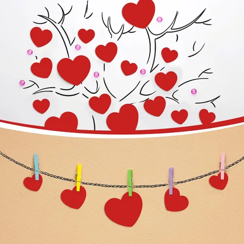 Miniatura 7 de Zonon 90 piezas de recortes de corazón dulce para aula, decoración de tablón de anuncios para oficina, aula, fiesta, tablero de anuncios