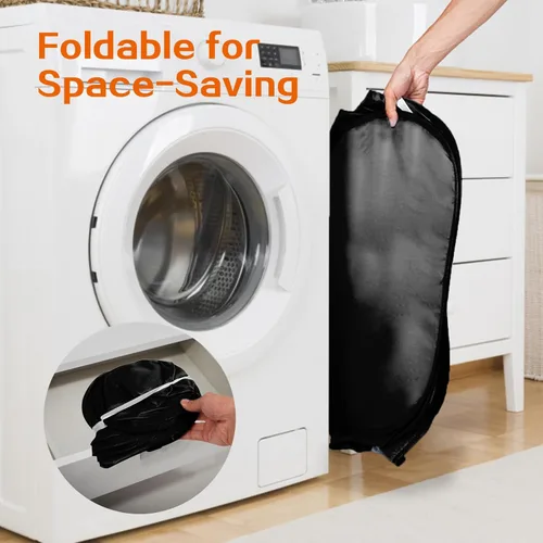 Miniatura 6 de Cestas plegables para la lavandería, cesta plegable de malla para lavandería, cesta de lavandería emergente duradera, cestos para ropa de 3 Negro