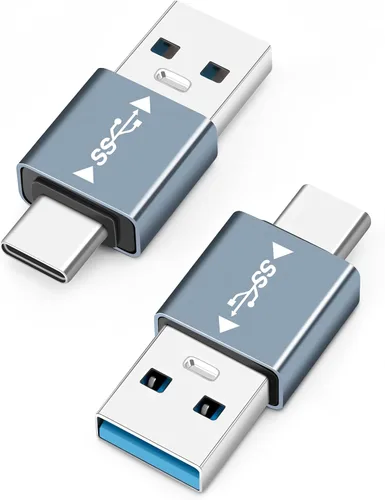 Miniatura 8 de Adaptador USB C a USB 3.1 OTG de 90 grados (paquete de 2), adaptador USBC tipo C macho a USB hembra, transferencia de datos 10G para smartphone