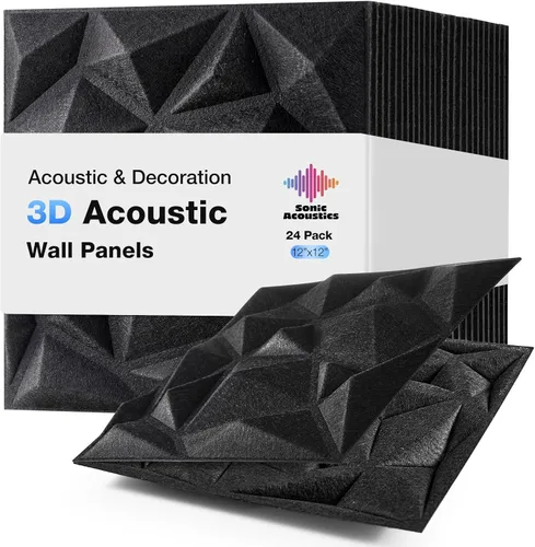 Miniatura 11 de Paneles acústicos 3D de pared, paquete de 12 paneles de fieltro a prueba de sonido para decoración de pared interior, panel hueco absorbente