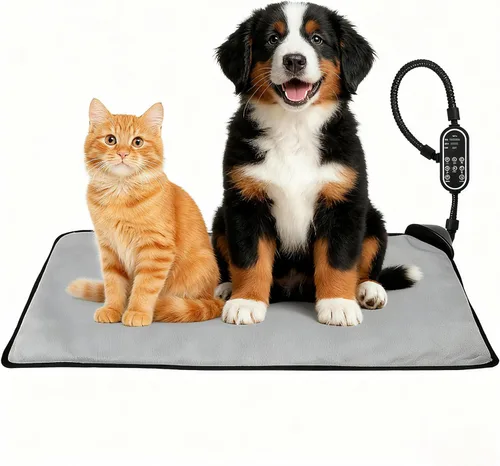 Miniatura 11 de Almohadilla térmica para mascotas para gatos y perros, almohadilla térmica eléctrica segura para gatos con cable resistente a las masticaciones