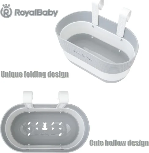 Miniatura 2 de RoyalBaby Kids Bike Foldable Basket, Grey & Pink, S & M