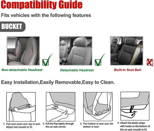 Miniatura 7 de uxcell 7pcs Manta Durable Baja Bucket Seat Protector para Coche Auto Azul