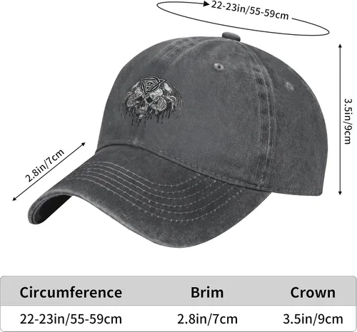 Miniatura 8 de Cowboy Hat Trendy Hats for Man and Women Djustable Four Season Outdoor Baseball Cap of Hell Skull with Angel Deep Heather