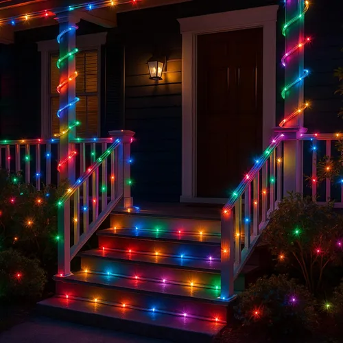 Miniatura 5 de Tira de luces LED impermeables para exteriores de 66 pies, guirnalda de luces de 200 LEDs con cambio de 16 colores y control remoto para Pascua
