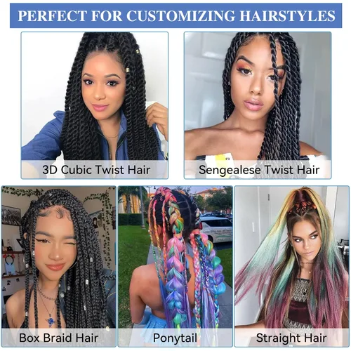 Miniatura 4 de HAIRCUBE Cabello trenzado rojo de 24 pulgadas, 3 paquetes de trenzas de caja preestiradas, extensiones de cabello trenzado trenzado de ganchillo