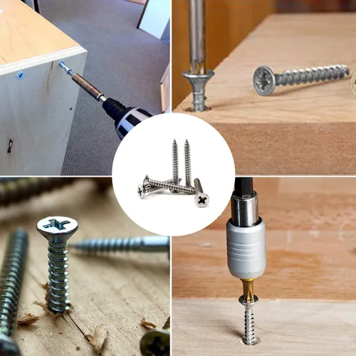 Miniatura 6 de Tornillos de cabeza plana M4x30mm para madera, tornillos autorroscantes Phillips de cabeza avellanada 50 piezas (M4x30mm)