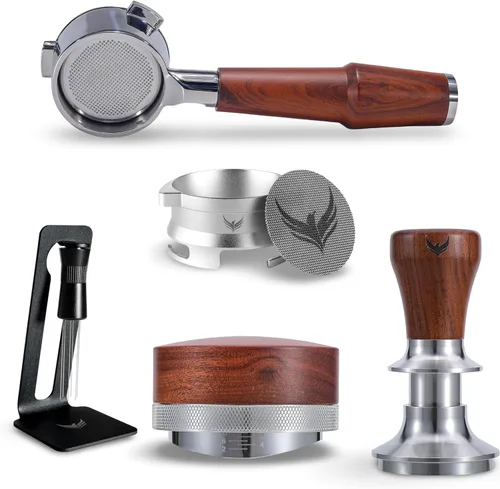 Kit de accesorios para máquina de espresso Breville de 54 mm de KNODOS incluye calibrador, portafiltro sin fondo, herramienta WDT, embudo