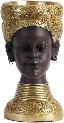 Bandeja decorativa para decoración del hogar, cuenco para llaves, bandeja para llaves de dama africana, esculturas, estatua, figuritas artísticas,