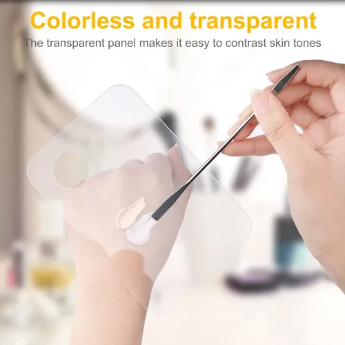 Miniatura 2 de Paleta de maquillaje cosmético acrílico, bandeja de mezcla de maquillaje con espátula de maquillaje, espejo de metal para salón de belleza, paleta