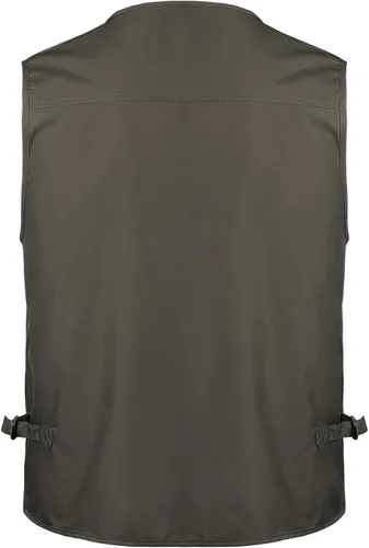 Miniatura 3 de Chaleco de pesca para hombre, de secado rápido, con bolsillos, transpirable, para fotografía, para exteriores, sin mangas