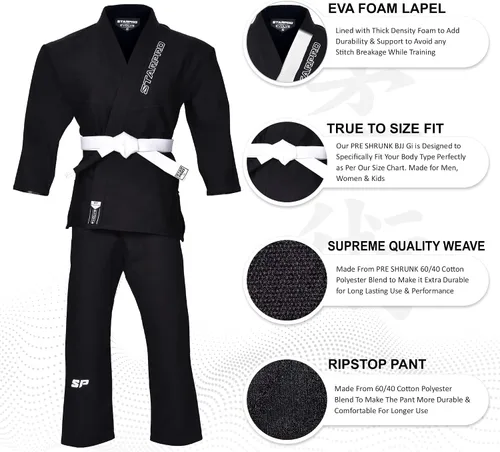 Miniatura 6 de Starpro Evolve Kids Preshrunk Jiu Jitsu Gi, BJJ Gi Men Many Sizes & Colors Junior BJJ Gi, Brazilian Jiu Jitsu Gi