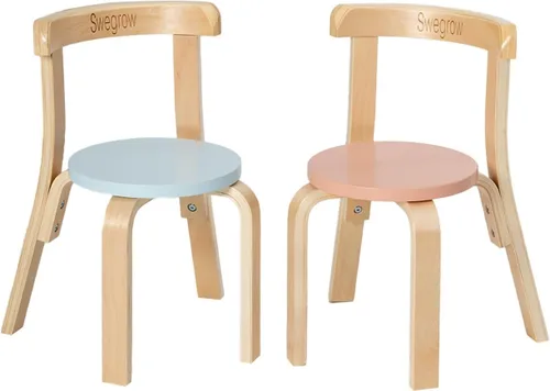 Miniatura 12 de Swegrow Silla de Madera para Niños, Silla para Niños Pequeños para Mesa, Sillas Apilables para Niños, Muebles de Madera para Niños para Familia/Sala
