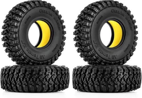 INJORA 1.0 Insertos de goma de silicona y neumáticos todo terreno S5 para TRX4M SCX24 1/18 1/24 Auto de control remoto de oruga de mejora