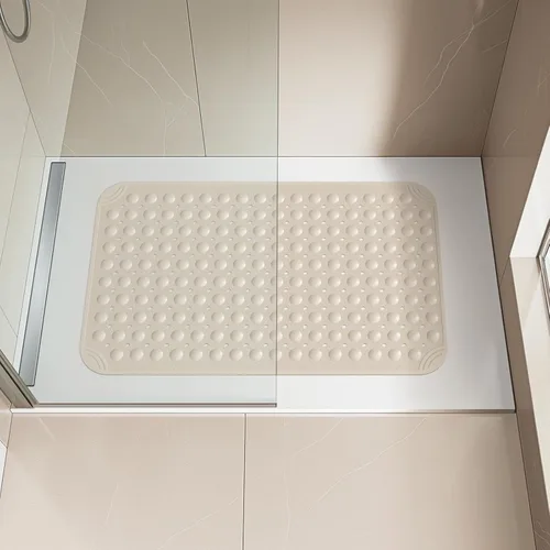 Miniatura 7 de OTHWAY Tapete antideslizante para bañera, 31 x 19 pulgadas, tapete de baño TPE para bañera con orificios de drenaje y ventosas, tapetes