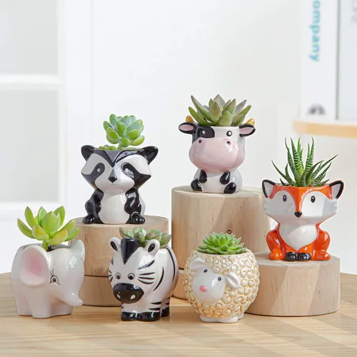 Miniatura 13 de Lindos maceteros para suculentas con bandeja de drenaje de bambú - Maceteros para suculentas de 3" con orificio de drenaje, maceteros pequeños