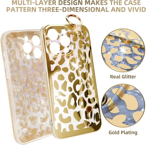 Miniatura 7 de Funda para iPhone 13 Pro Max con función atril para Apple iPhone 13 Pro Max de 6.7 pulgadas (patrón de piel de leopardo)