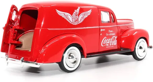 Miniatura 5 de Motor city classics Coca-Cola Diecast coleccionable Furgoneta Ford Delivery 1940 con enfriador Modelo a escala 1:24 fundido a presión 424195