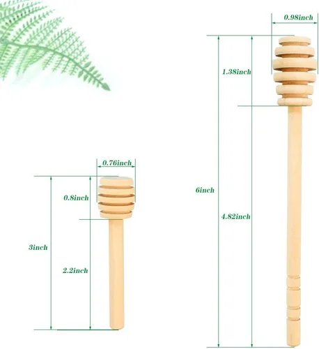 Miniatura 2 de Paquete de 12 mini palitos de madera para miel de 6 pulgadas con servidor envuelto individualmente para dispensar miel, rociar miel y recuerdos