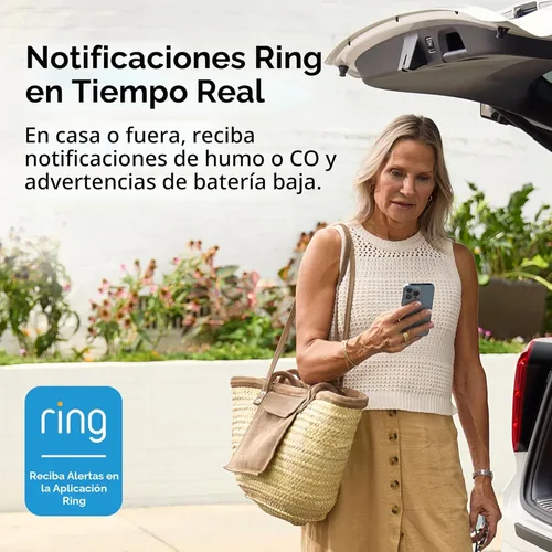 Miniatura 3 de Kidde Smart Smoke and Carbon Monoxide Detector, Ring App Enabled for Real-Time Notifications, Hardwired Alarm, AA Backup Battery
