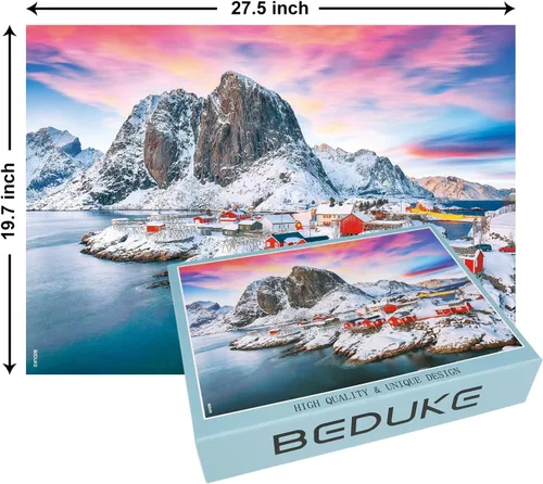 Miniatura 2 de Rompecabezas para adultos de 1000 piezas gruesas y resistentes de Noruega, rompecabezas de 1000 piezas, juego familiar entrelazado preciso a partir