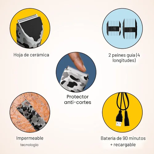 Miniatura 2 de MERIDIAN The Trimmer Original - Recortadora de vello corporal para hombres, afeitadora eléctrica para cabello púbico, pecho, piernas y bikini, Ártico