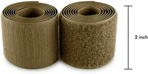 Miniatura 2 de Cinta de gancho y bucle para coser de 2 pulgadas de ancho, color verde ranger, sin adhesivo, de 1 yarda de longitud, cinta de gancho y bucle de Caqui