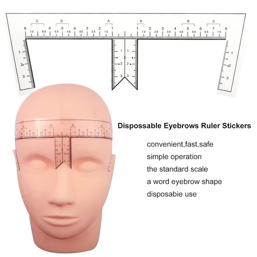 Miniatura 3 de Guapa 30pcs/pack Regla de cejas con forma de cejas desechable Microblading Ruler Pegatina Adhesiva Cejas Posicionamiento Herramienta de Medida