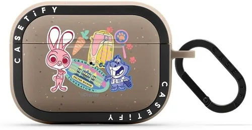 Miniatura 42 de CASETiFY AirPods Pro (1ª/2ª Gen) Estuche Bounce con Anillo [Colaboración Frozen] - Copo de Nieve de Anna - Taupe Mate