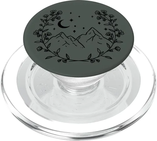Miniatura 8 de Verde medianoche - PopSockets de montaña con estampado floral bohemio y chic
