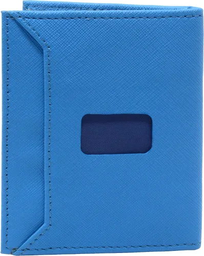 Miniatura 3 de Alpine Swiss Cartera de doble diamante RFID para tarjetas de visita, Crosshatch Aqua, Classic