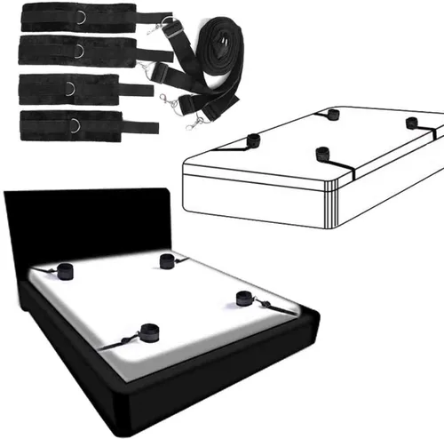 Miniatura 3 de Correas de cama Bonage para cama Queen, correas de amarre sexuales, sujetadores de cama tamaño King, juego de adultos para tobillo y muñeca, bandas
