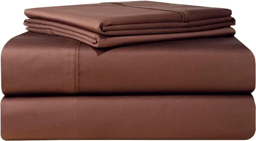 Miniatura 3 de Pointehaven Juego de sábanas y fundas de almohada de 100 % algodón suave, tejido satinado de 500 hilos, se adapta a colchones de 21 pulgadas