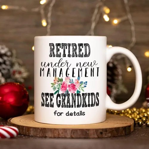 Miniatura 5 de Fatbaby Regalos de jubilación para mujeres, taza de café con texto en inglés "Retirement Under New Management" para ver a los nietos, taza de café