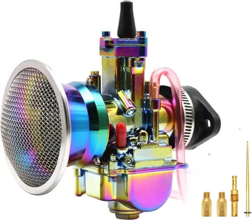 Miniatura 2 de Colorido PWK - Kit de carburador de 0.827 in con filtro de aire y colector de admisión, ajuste universal para motores de 50 cc a 100 cc 2T 4T motos
