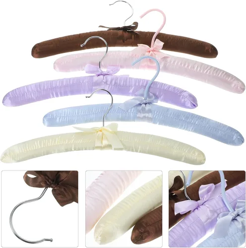 Miniatura 8 de 5 perchas acolchadas de satén antideslizantes para ropa, perchas para suéteres, perchas para vestidos de boda, perchas para vestidos de boda