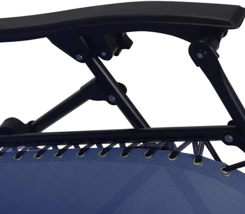 Miniatura 7 de Sillón de gravedad cero para exteriores con almohada y bandeja de utilidad, reclinable plegable para patio y playa (azul marino)