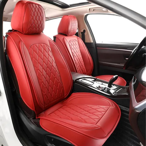 Miniatura 10 de MIROZO - Juego completo de fundas para asientos de cuero para automóvil, fundas de cuero para asientos de automóvil, protectores de asientos de Beige