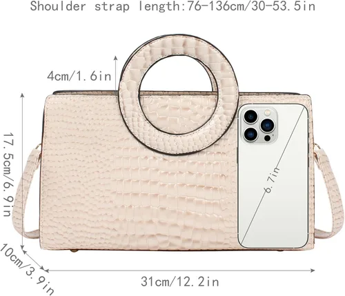 Miniatura 11 de ZLMBAGUS - Bolso de mano para mujer, diseño vintage con solapa y asa, de piel sintética, para llevar al hombro