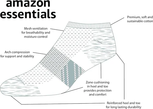 Miniatura 2 de Tienda Essentials Calcetines deportivos acolchados de algodón para mujer, 6 pares