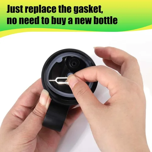 Miniatura 4 de Vodolo Junta de silicona de repuesto para Thermoflask 24oz/32oz/40oz/64oz, cada una con pinza para tapa de botella de agua con popote, tapa para 9PCS