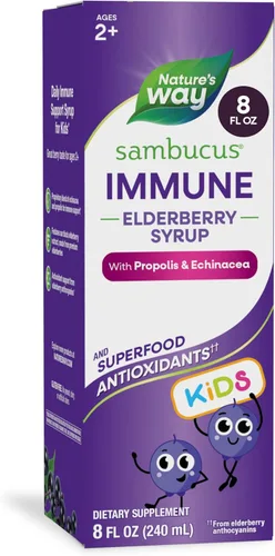 Nature's Way Sambucus - Jarabe inmunológico de saúco para niños a partir de 2 años, con equinácea y propóleos, jarabe de apoyo inmunológico*,
