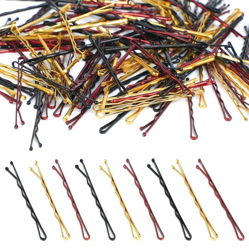 150 horquillas para el cabello de 3 colores para mujer, horquilla grande de 2.4 pulgadas para cabello, horquilla color negro y rubio