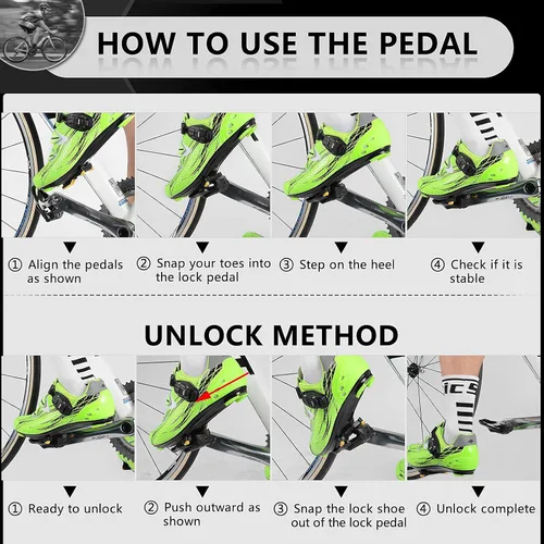 Miniatura 7 de SAVADECK Pedales de bicicleta de carretera, pedales de aleación de aluminio con tacos para sistema Shimano/Mirada, pedales autobloqueantes sin clip
