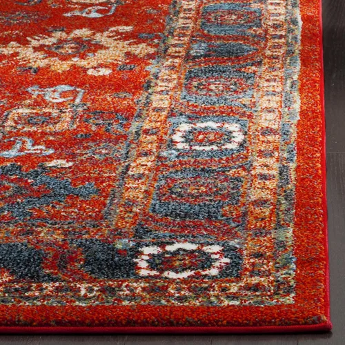 Miniatura 4 de SAFAVIEH Vintage Hamadan Collection - Alfombra de área de 2 pies 3 pulgadas x 4 pies, naranja y azul, diseño tradicional persa, no desprende pelusa