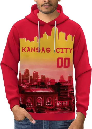 Miniatura 100 de Custom Football Hoodies City Night Skyline Personalized Sweatshirt Name Number Fan Gift Pullover for Men Women Youth