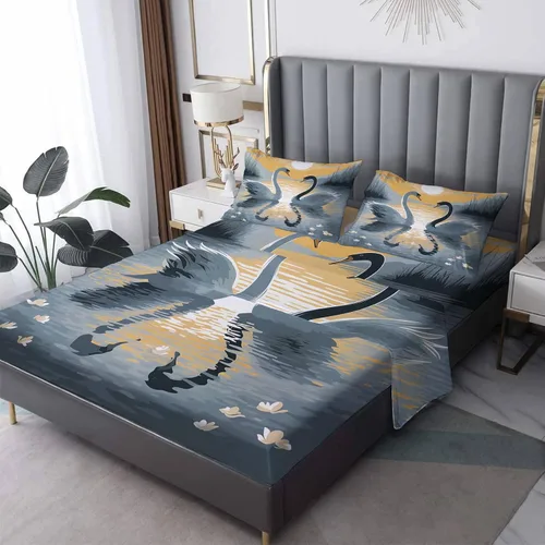 Miniatura 11 de Bear Sheets - Juego de sábanas de tamaño individual, sábanas de microfibra suave y bolsillo profundo, sábanas y fundas de almohada estampadas sin