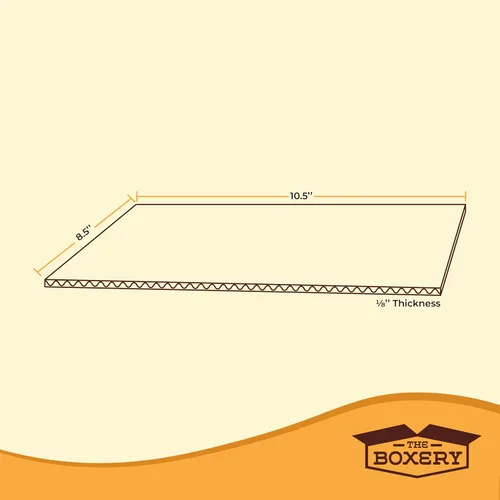 Miniatura 3 de The Boxery Hojas de cartón corrugado de 8.5 x 10.5 pulgadas - (1/8 pulgadas de grosor) 100 hojas Almohadillas de inserción LP, marrón, respaldo
