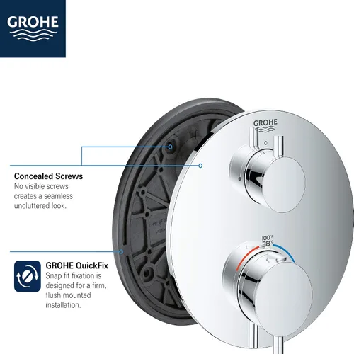 Miniatura 4 de GROHE 24151EN3 Atrio - Moldura termostática de doble función con 2 manijas, níquel cepillado InfinityFinish